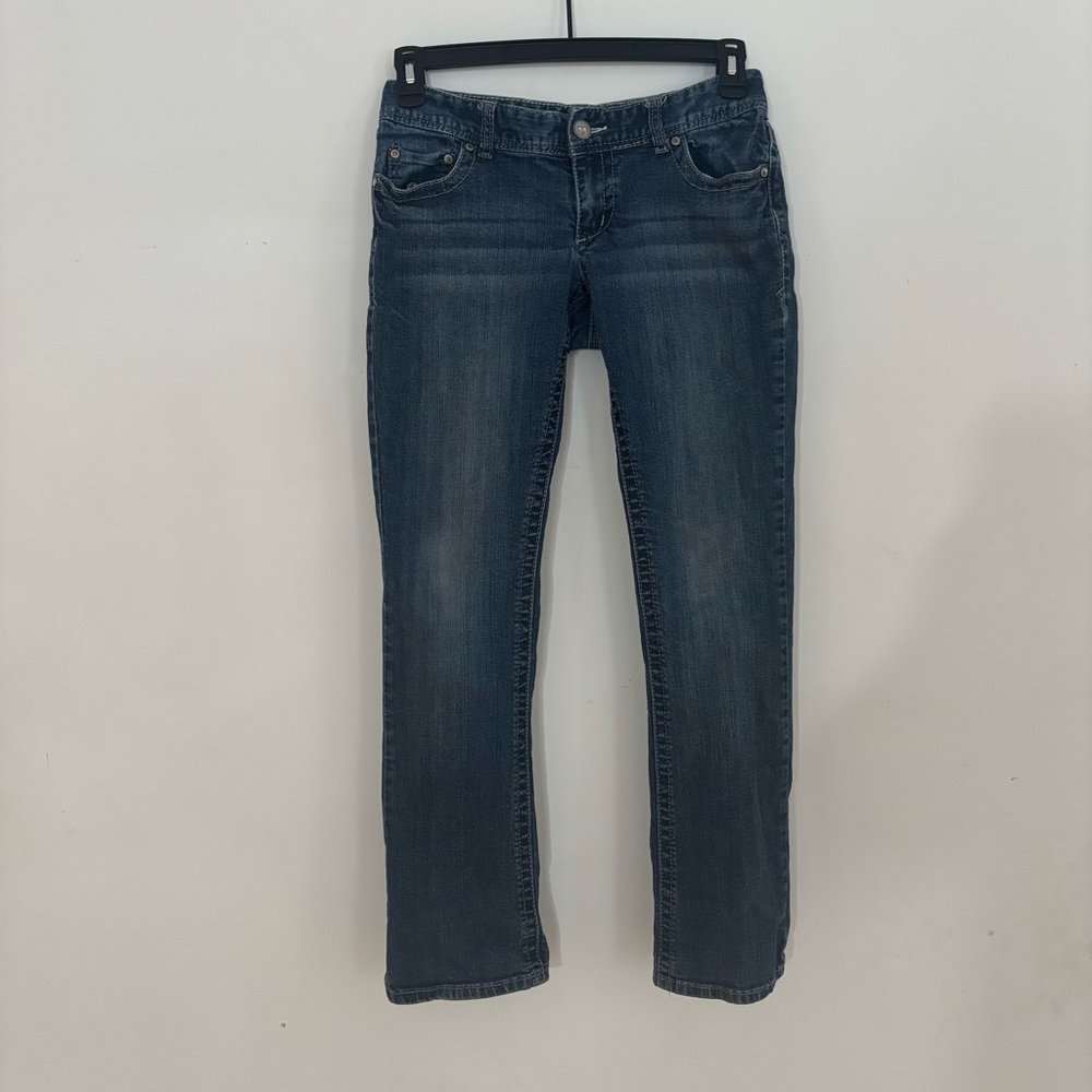 Maurices Y2K Low Rise Bootcut Jeans Size 5/6 Medium Wash Stretch Denim